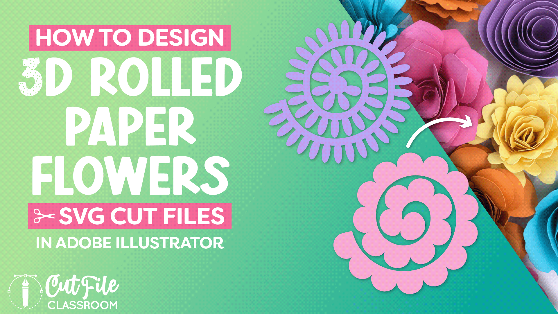 How to Design 3D Rolled Paper Flowers SVG Cut Files in Adobe Illustrator
