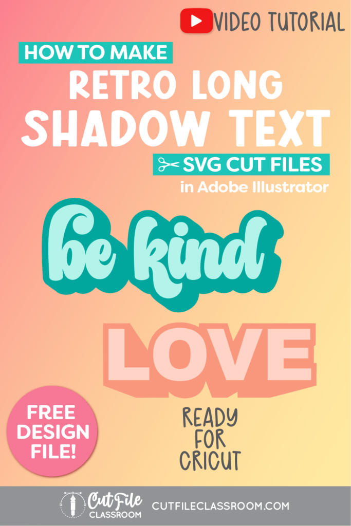 Video Tutorial: How to create 3D block shadow text SVG Cut Files in Adobe Illustrator